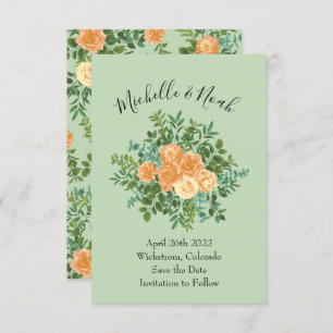 Convites Peach Green Wedding Primavera Pastel