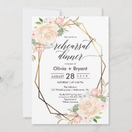 Convites Peach janto de ensaio de estrutura geométrica de o