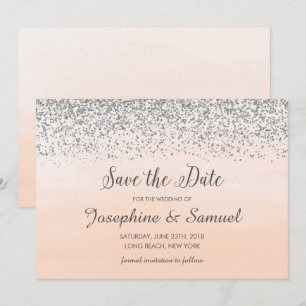 Convites Peach Orange Watercolor Salvar Data