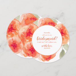 Convites Peach Peonies Floral Você será minha dama de ponte