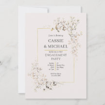 Peach Pink Wildflower and Gold Engagement Party 