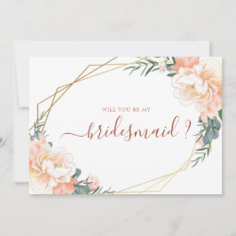 Convites Peach Terracotta Dourado Você Será Minha Porta-Voz