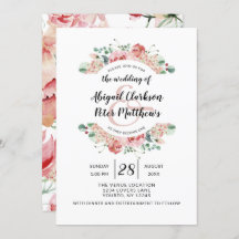 Peach Watercolor Floral Wreath Chic Weds