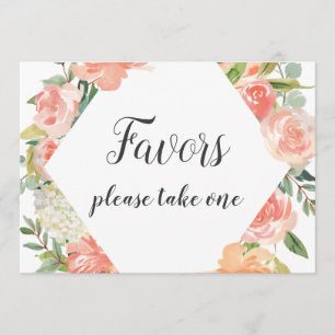Convites Peach Watercolor - Sinal de Favor Floral