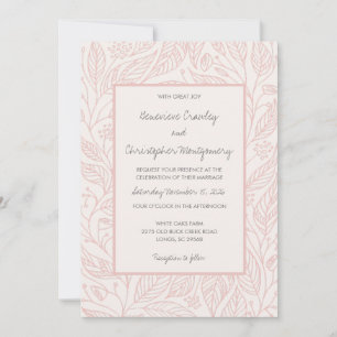 Convites Peach Whimsy Desenhou Casamento Foliar