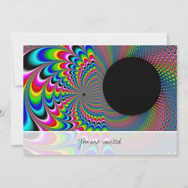 Convites Peackock A Delic - Arte Fractal (Frente)