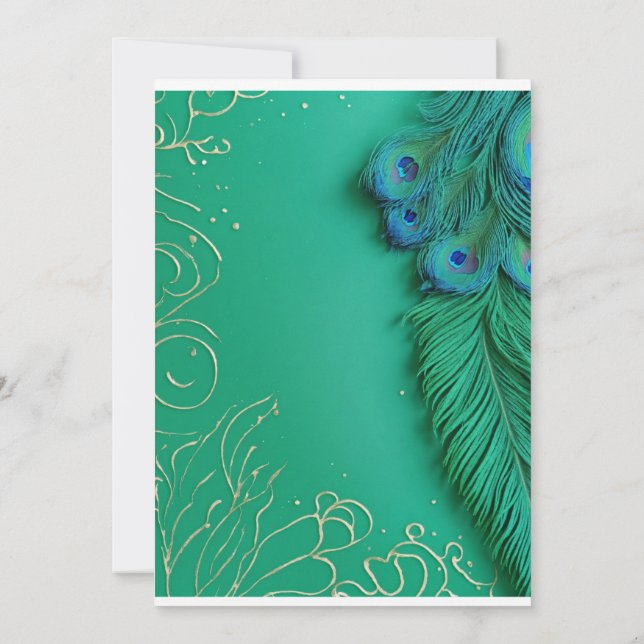 Convites Peacock Elegance Revelado (Verso)