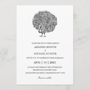 Convites Peacock elegante