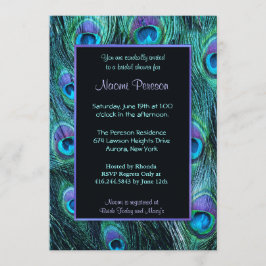 Convites Peacock Feather Drama - Chá de panela