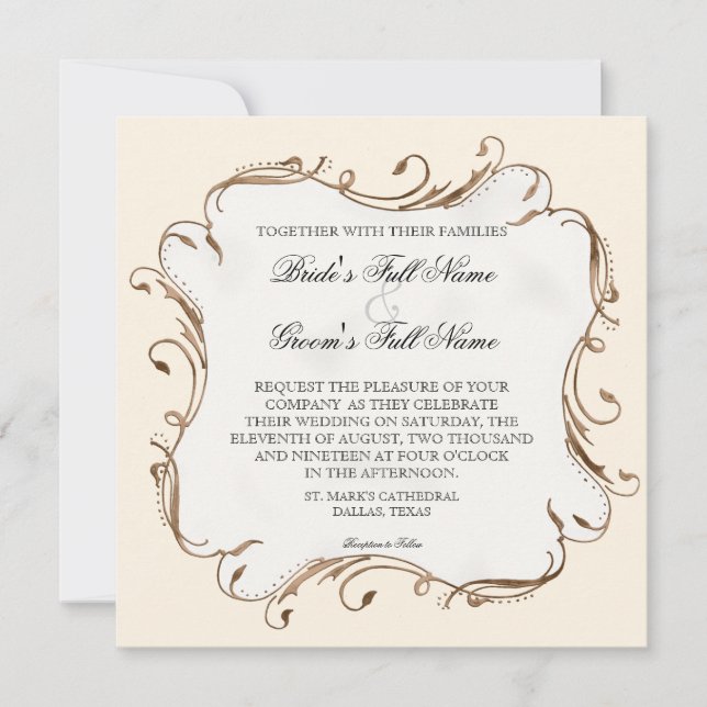 Convites Peacock Feather n Swirls Modern Wedn Invitation (Frente)