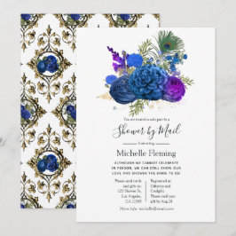 Convites Peacock Floral Baby ou Chá de panela por Correio