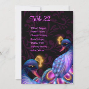 Convites Peacock Jewel Tones Casamento Gráficos de assentos