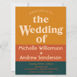 Convites Peacock Laranja Moderno Retro 6.5x8.75