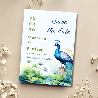 Convites Peacock Salve a data modelo Lotus salve a data