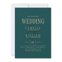 Peacock TEAL Dourado Casamento Monocromático Verde