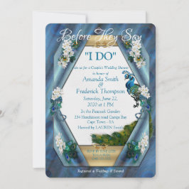 Convites Peacocks e Chá de Seda Metálico Verde Emerald