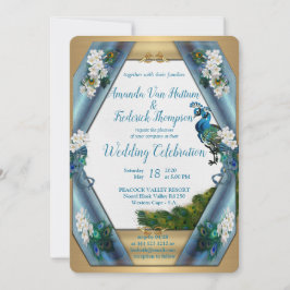 Convites Peacocks e Emerald Green Metalical Silk