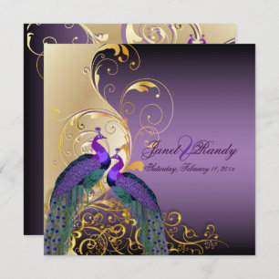 Convites PEACOCKS/PURPLE/DOURADO/FILIGREE/SWILS PixDezines