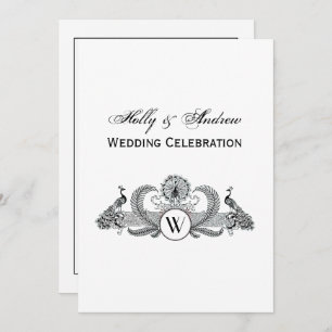 Convites Peacocks Vintage com Monograma