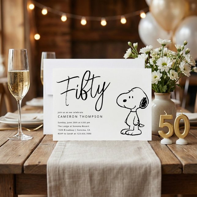 Convites Peanuts Snoopy - 50º Aniversário (Criador carregado)