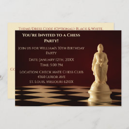 Convites Peão de Xadrez do aniversário de 30 anos vermelho