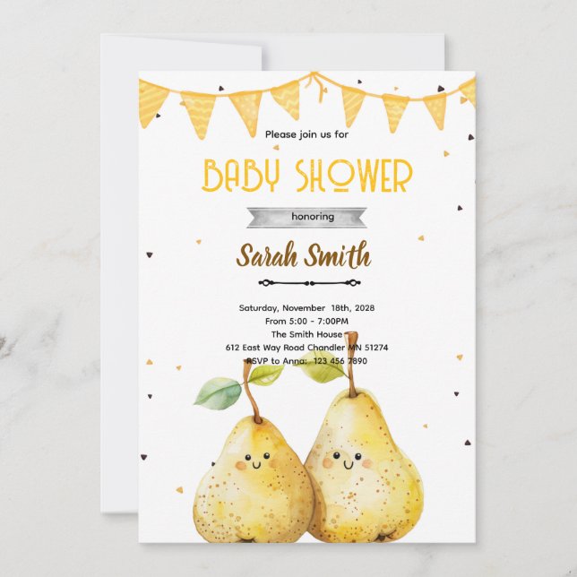 Convites Pear theme party invitation (Frente)