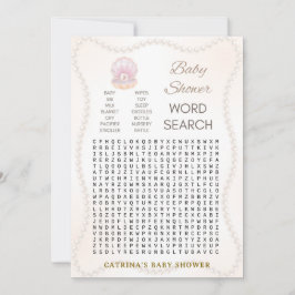 Convites Pearl Baby Shower Game - Editable Name, 5x7