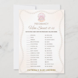 Convites Pearl Baby Shower Game - Editable Name, 5x7