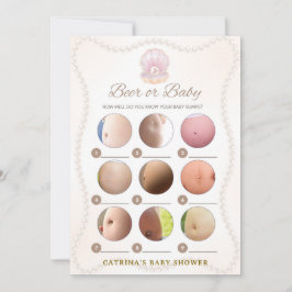 Convites Pearl Baby Shower Game - Editable Name, 5x7