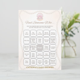 Convites Pearl Baby Shower Game - Editable Name, 5x7