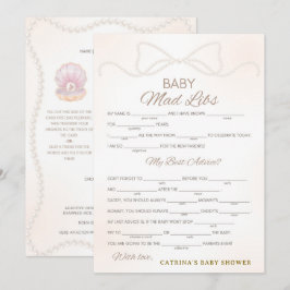 Convites Pearl Baby Shower Game - Editable Name, 5x7