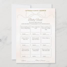 Convites Pearl Baby Shower Game - Editable Name, 5x7