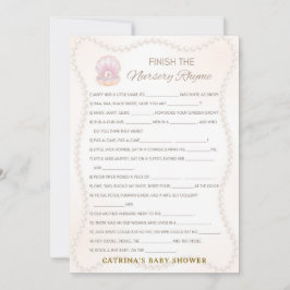 Convites Pearl Baby Shower Game - Editable Name, 5x7
