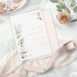 Convites Pearl Blush Floral Wedding V1 ID989