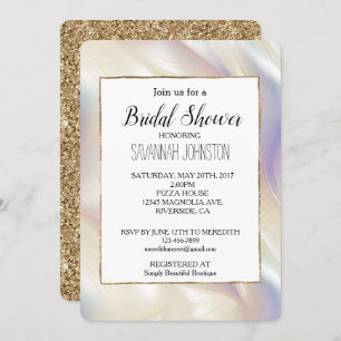 Convites Pearl bonito Elegante Aqua Blue Roxo