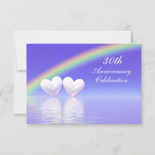 Convites Pearl Hearts de 30º Aniversário
