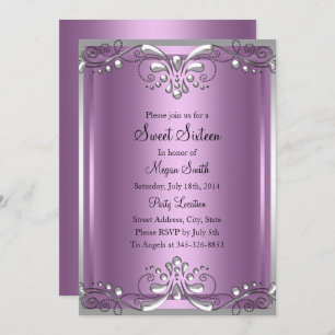 Convites Pearl Purple Sweet Sessenta Convidam
