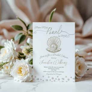Convites Pearl & Shell Pearlcore Miss para o Chá de panela