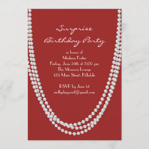 Convites Pearl Surpresa de 1920 Convidar Vermelho