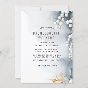 Convites Pearls and floral Bachelorette Weekend