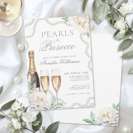 Convites Pearls And Prosecco Bridal Shower