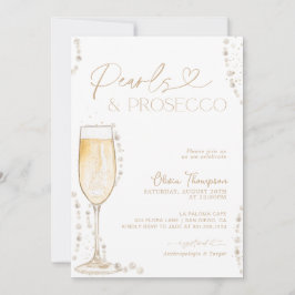 Convites Pearls and Prosecco Bridal Shower, Bubbly Invite