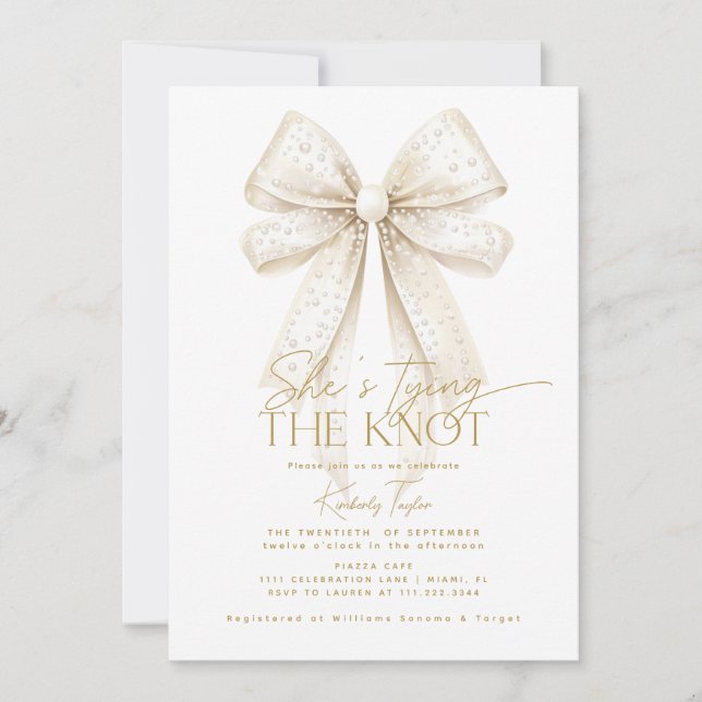Convites Pearls Arco Ela é Casando Chá de panela (Frente)