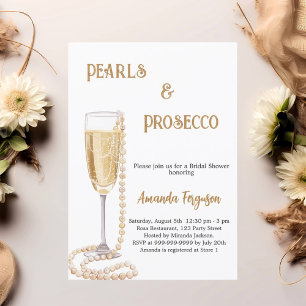 Convites Pearls Chá de panela de espuma Prosecco
