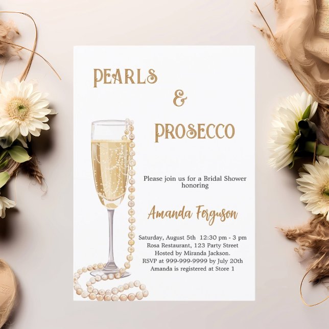 Convites Pearls Chá de panela de espuma Prosecco (Criador carregado)