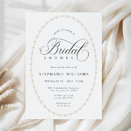 Convites Pearls Frame Bridal Shower Invitation