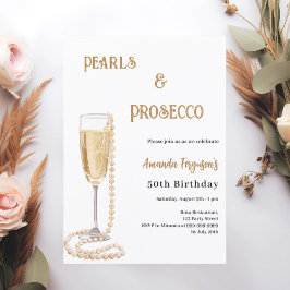 Convites Pearls Prosecco - aniversário