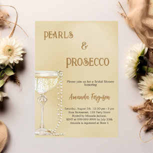Convites Pearls Prosecco - Chá de panela elegante