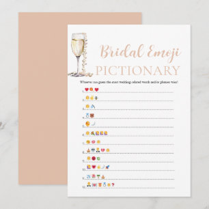 Convites Pearls & Prosecco Chá de panela Emoji Pictionary