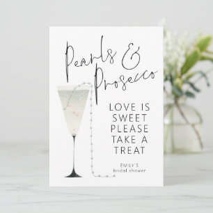Convites Pearls Prosecco Love é doce Chá de panela Card